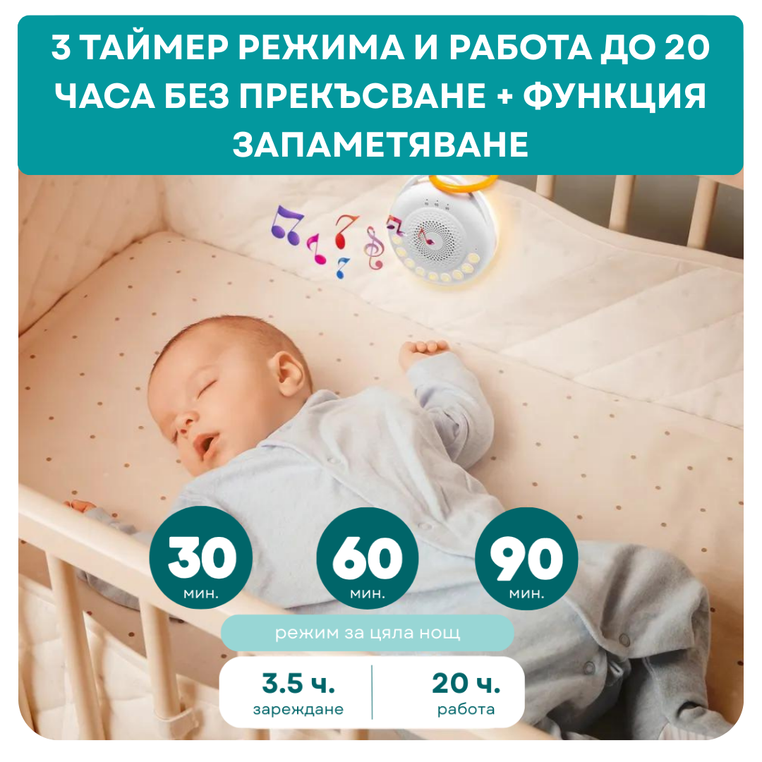 Машина за бял шум UB CLASSIC, портативна + БОНУС наръчници